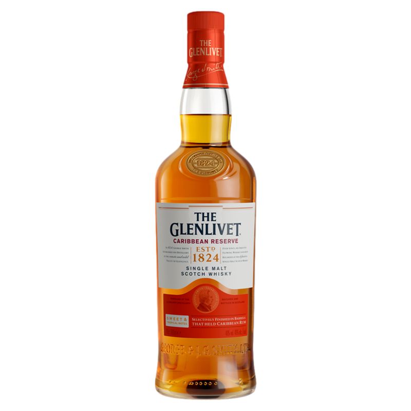 Whisky Escocês Single Malt Caribbean Reserve The Glenlivet Garrafa 750ml