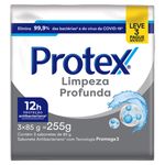 Pack Sabonete Barra Antibacteriano Protex Limpeza Profunda Envoltório 255g 3 Unidades Leve Mais Pague Menos