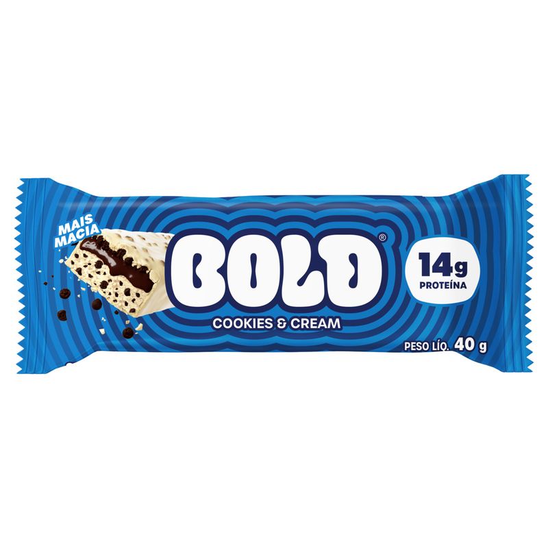 Barra de Proteína Cookies & Cream Bold Pacote 40g