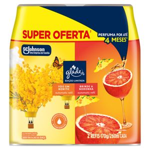 Kit 1 Odorizador de Ambiente Voo em Bonito + 1 Brinde a Noronha Glade Automatic 260ml Cada Refil