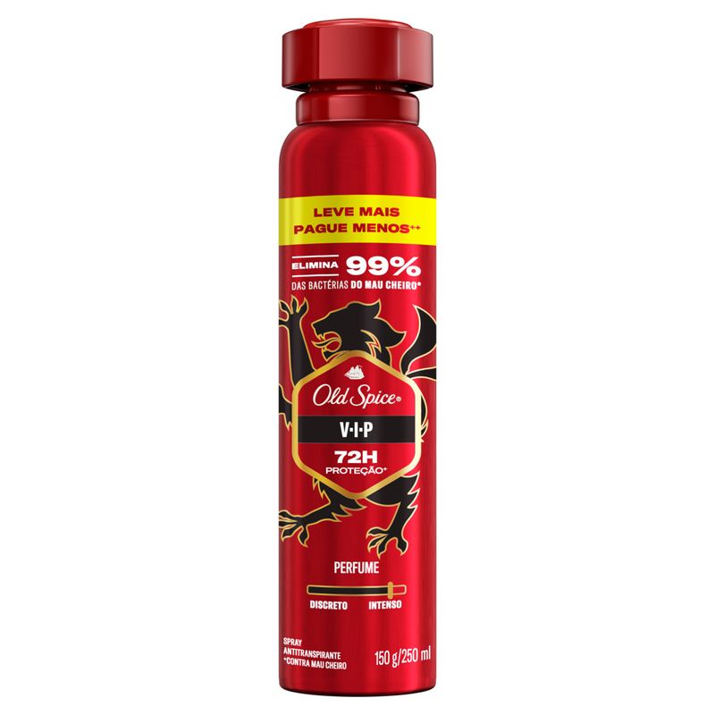 Antitranspirante Aerossol Vip Old Spice 250ml Spray Leve Mais Pague Menos