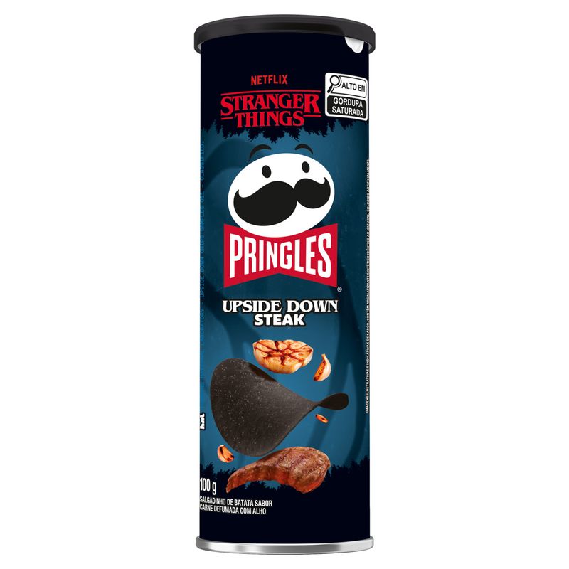 Salgadinho de Batata Upside Down Steak Stranger Things Pringles Tubo 100g