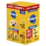 Kit 3 Alimentos para Cães Adultos Carne + 2 Frango ao Molho Pedigree 100g Cada Leve 5 Pague 4 Unidades