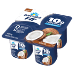 Iogurte Parcialmente Desnatado Coco Zero Lactose Parmalat Fit Bandeja 400g 4 Unidades