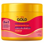 Creme Multifuncional 3 em 1 Niely Gold Reconstrução Potente Pote 430g