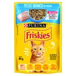 Alimento para Gatos Adultos Peixe Branco ao Molho Purina Friskies Sachê 85g