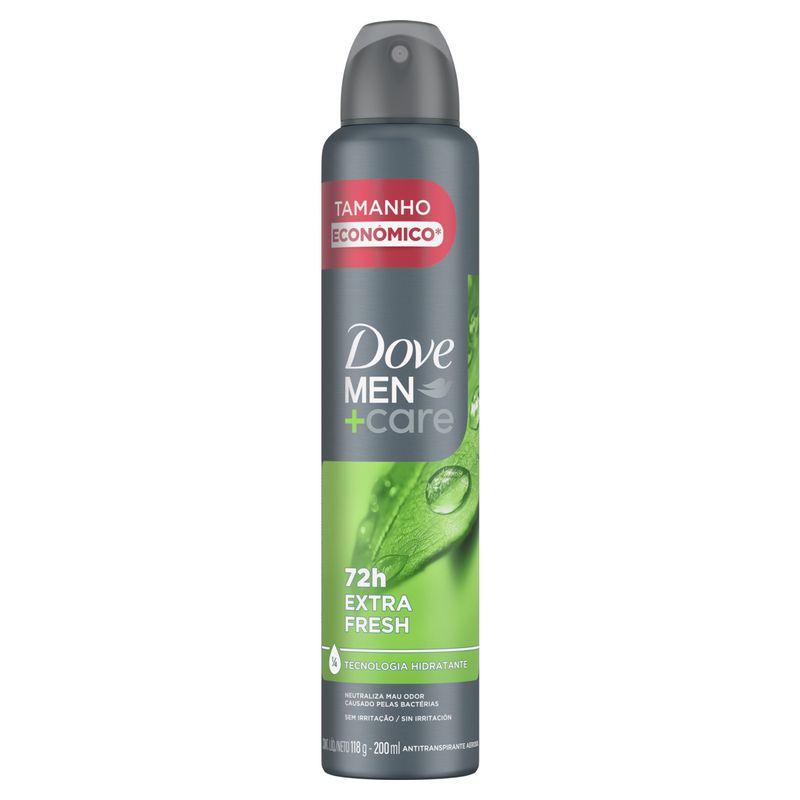 Antitranspirante Aerossol Extra Fresh Dove Men+Care 200ml Spray Tamanho Econômico