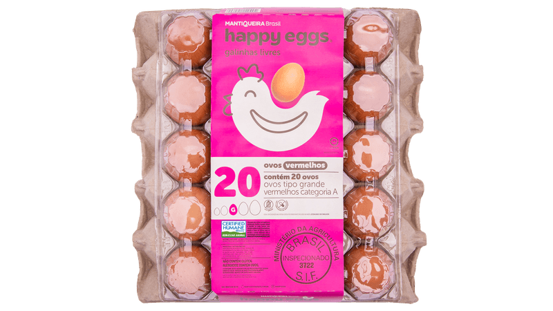 Ovos Vermelhos Happy Eggs Mantiqueira C/20 unidades - giassi