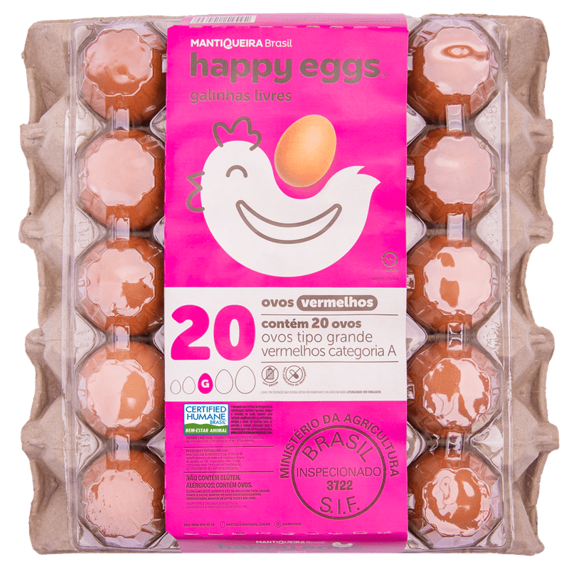 Ovos Vermelhos Happy Eggs Mantiqueira C/20 unidades