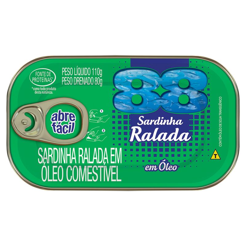 Sardinha Ralada em Óleo 88 Lata 80g