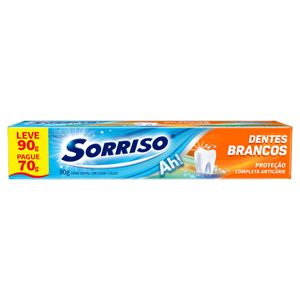 Creme Dental Sorriso Dentes Brancos Caixa Leve 90g Pague 70g