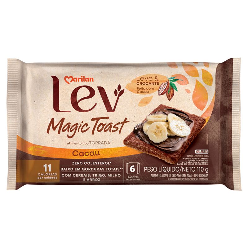 Torrada Magic Toast Marilan Cacau  Pacote 110gr