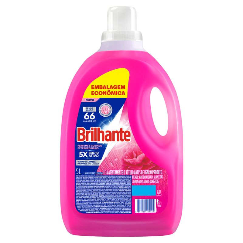 Lava-Roupas Líquido Brilhante Perfume e Cuidado Extraordinário Galão 5l Embalagem Econômica