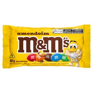 Confeito de Chocolate ao Leite com Amendoim M&M's Pacote 40g
