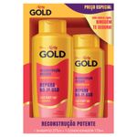 Kit Shampoo Antissal 275ml + Condicionador 175ml Niely Gold Reconstrução Potente