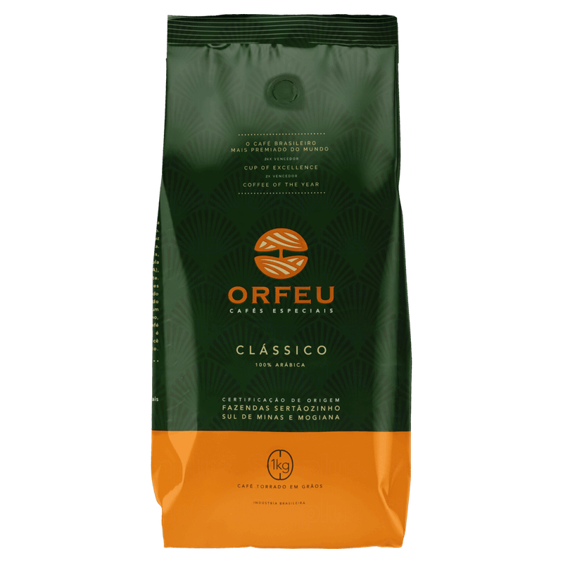 Café Torrado em Grãos Clássico Orfeu Pacote 1kg