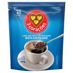 Café Solúvel Granulado Descafeinado 3 Corações Sachê 40g