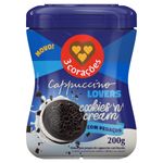Cappuccino Solúvel Cookies 'n' Cream 3 Corações Lovers Pote 200g