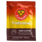 Café em Sachê Torrado e Moído Drip Coffee Tradicional 3 Corações 10g