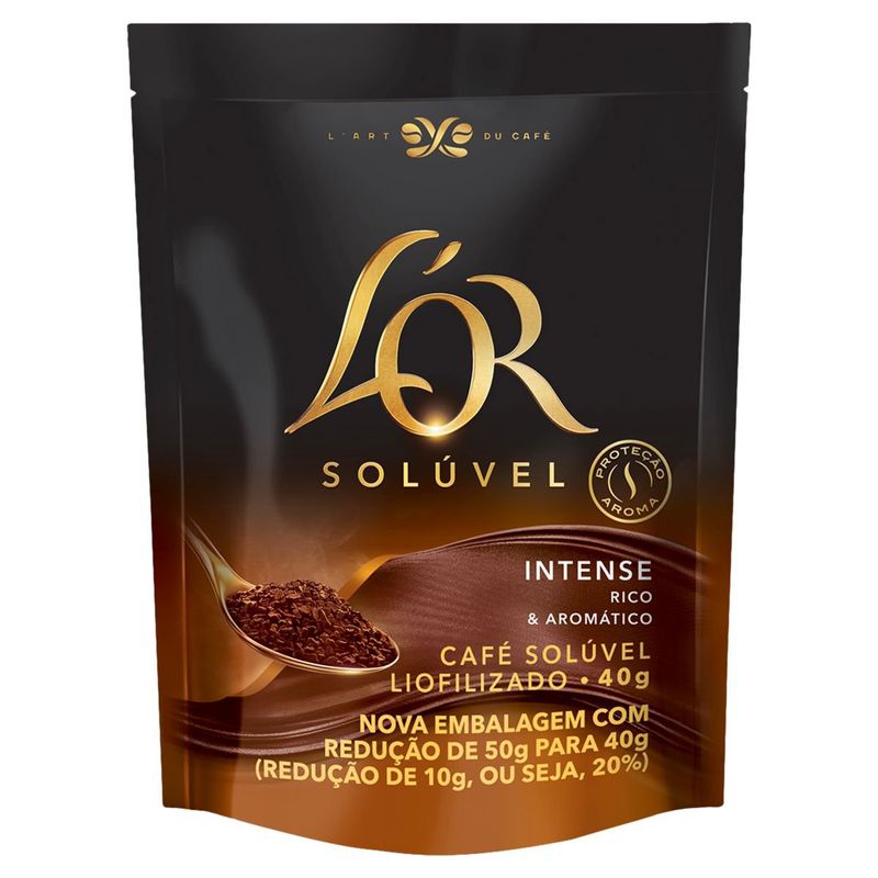 Café Solúvel Liofilizado Intense L´or Sachê 40g