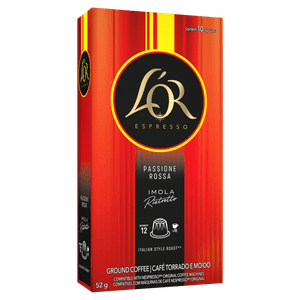 Café em Cápsula Torrado e Moído Ristretto Espresso Imola L'or Passione Rossa Caixa 52g 10 Unidades