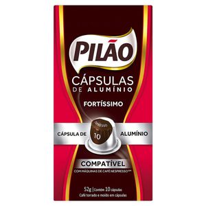Café em Cápsula Torrado e Moído Espresso Fortíssimo Pilão Caixa 52g 10 Unidades
