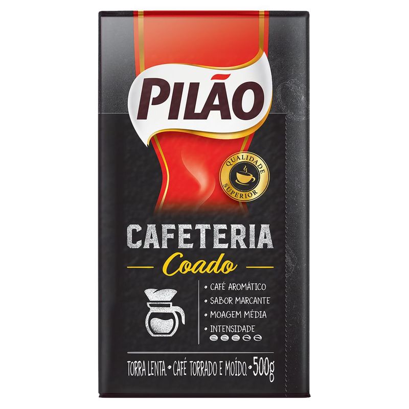 Café Torrado e Moído Coado a Vácuo Pilão Cafeteria Pacote 500g