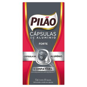 Café em Cápsula Torrado e Moído Lungo Forte Pilão Caixa 52g 10 Unidades