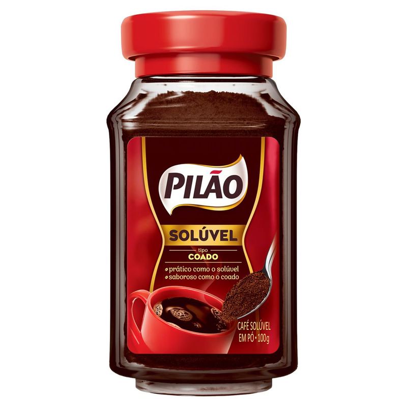 Café Solúvel Coado Pilão Vidro 100g