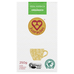 Café Torrado e Moído a Vácuo Orgânico 3 Corações Rituais Pacote 250g