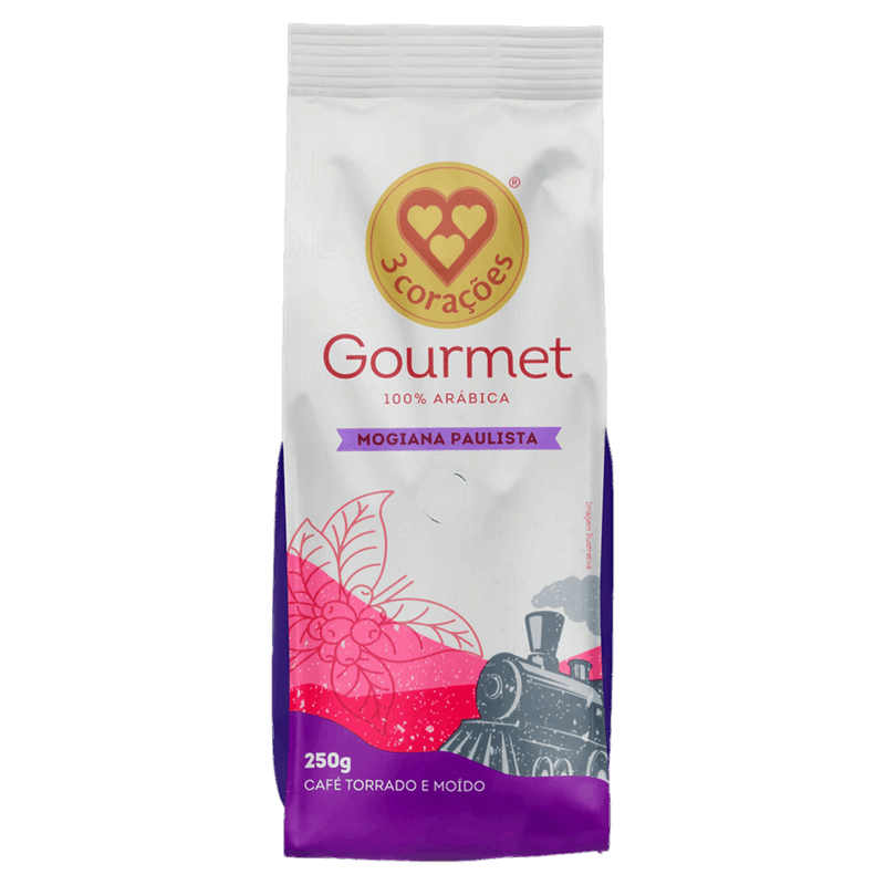 Café Torrado e Moído Mogiana Paulista 3 Corações Gourmet Pacote 250g