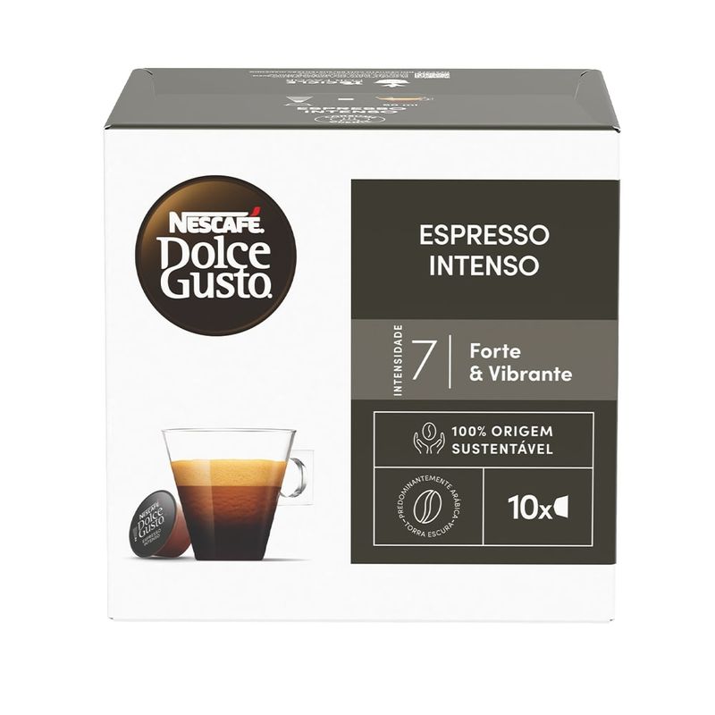 Café em Cápsula Torrado e Moído Espresso Intenso Nescafé Dolce Gusto Caixa 80g 10UN