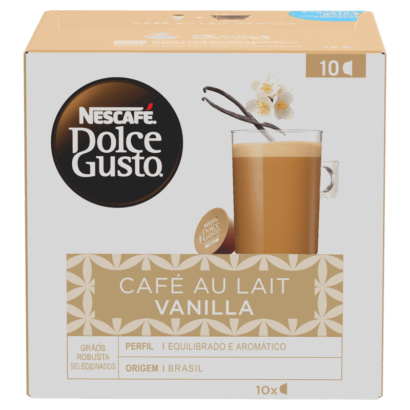 Café au Lait em Cápsula Vanilla Nescafé Dolce Gusto Caixa 110g 10 Un
