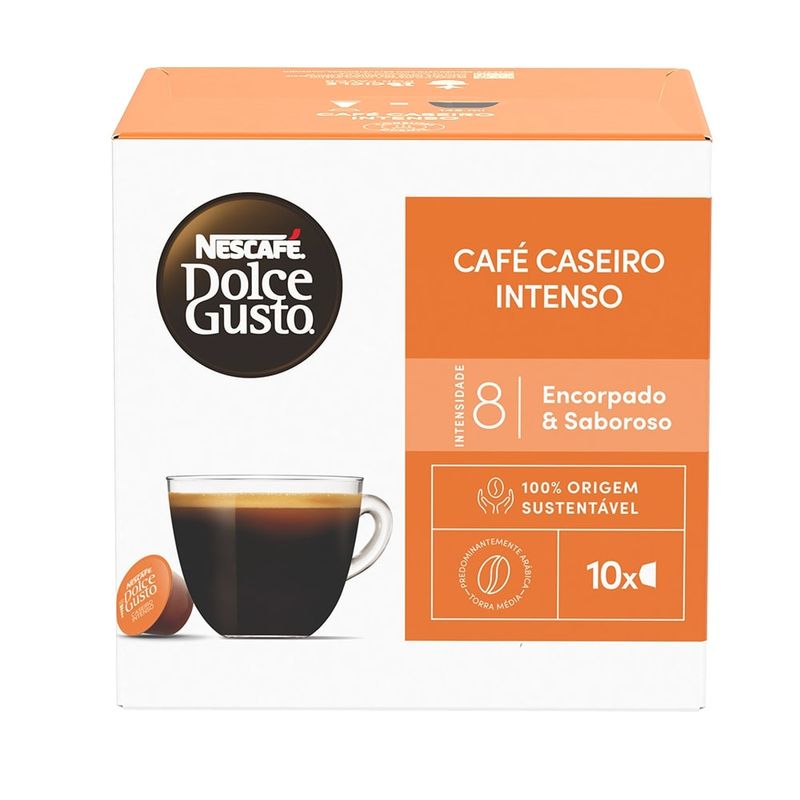Café em Cápsula Torrado e Moído Caseiro Intenso Nescafé Dolce Gusto Caixa 90g 10 Un