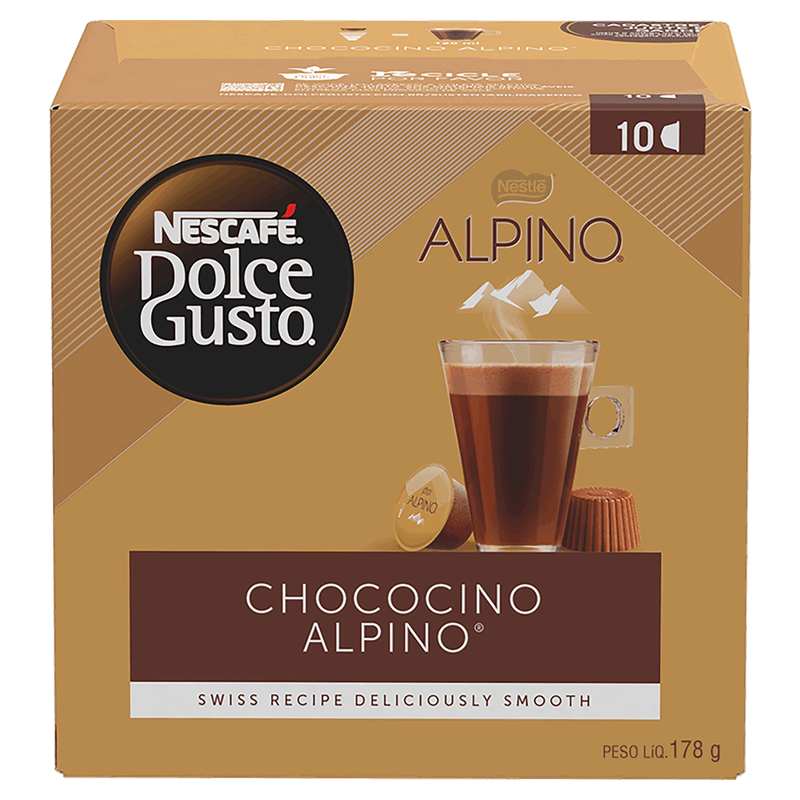 Chococino em Cápsula Alpino Nescafé Dolce Gusto Caixa 178g 10 Unidades