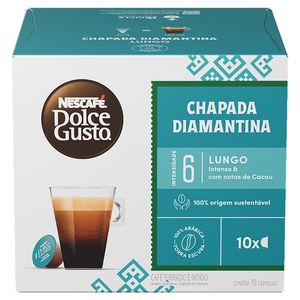 Café em Cápsula Torrado e Moído Lungo Chapada Diamantina Nescafé Dolce Gusto Caixa 60g 10 Unidades