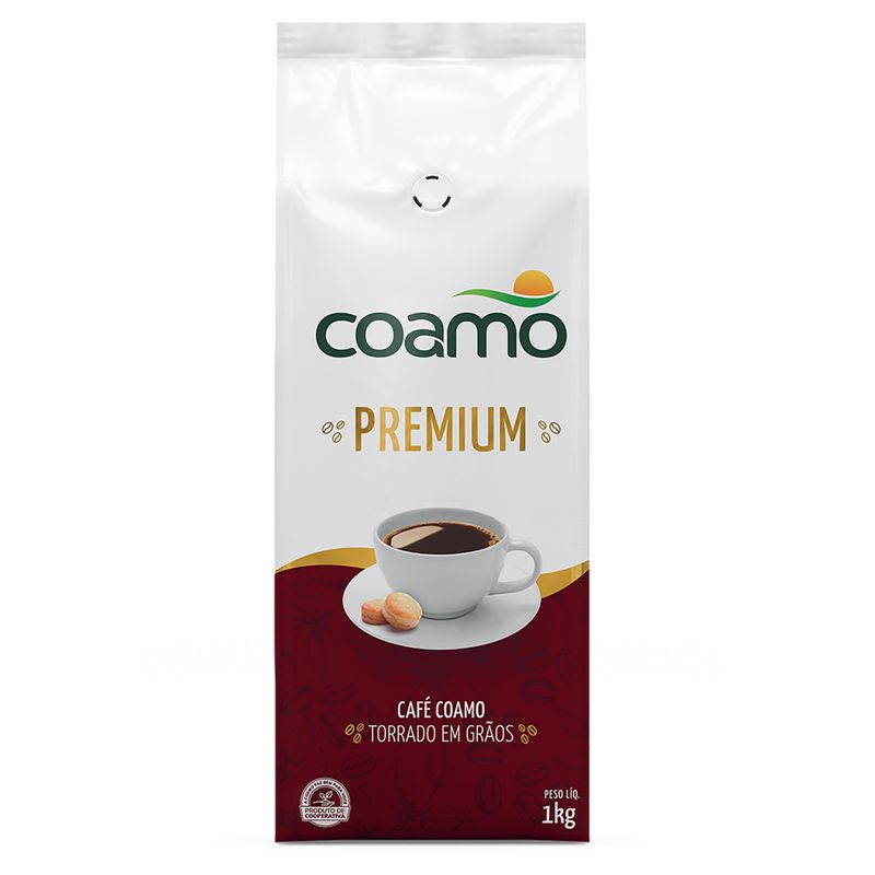 Café Torrado em Grãos Coamo Premium Pacote 1kg