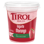 Iogurte Integral Morango Tirol Pote 500g