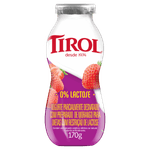 Iogurte Parcialmente Desnatado Morango Zero Lactose Tirol Frasco 170g