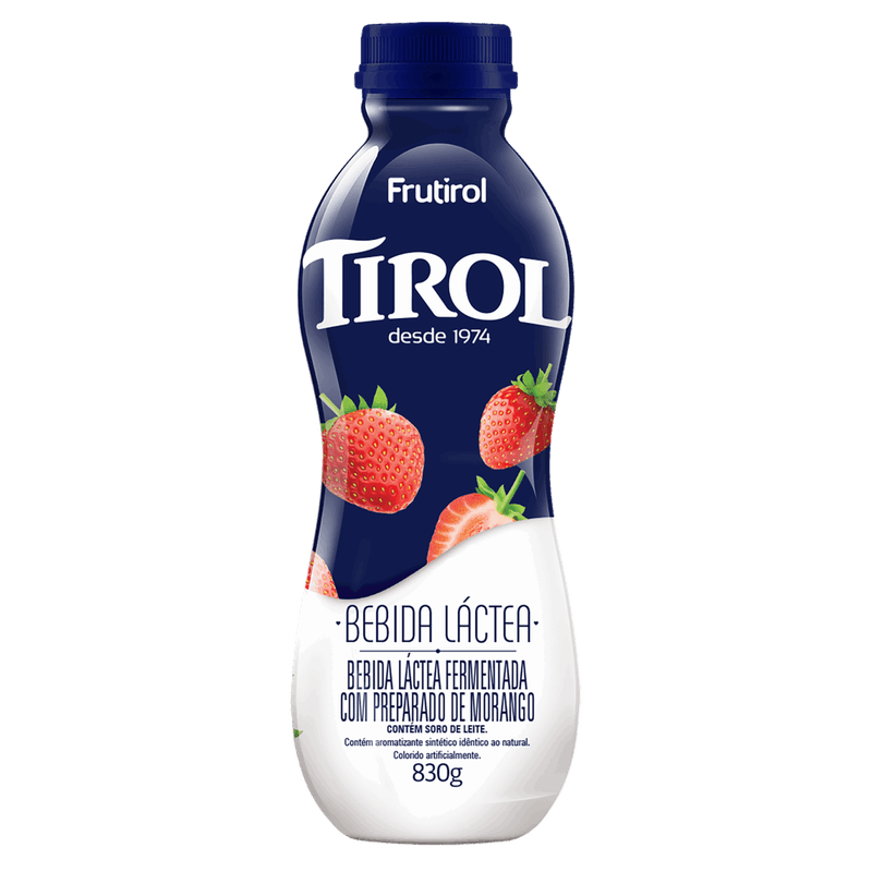 Bebida Láctea Fermentada Morango Tirol Frutirol Garrafa 830g