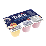 Bebida Láctea Fermentada Morango, Maracujá e Pêssego Tirol Frutirol Bandeja 480g 6 Unidades