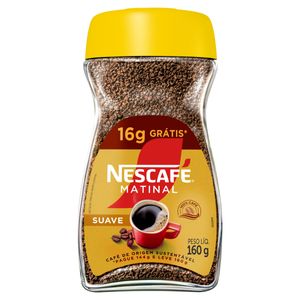 Café Solúvel Granulado Suave Nescafé Matinal Vidro Leve 160g Pague 144g