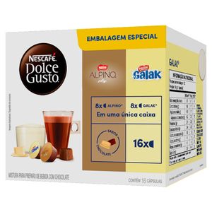 Composto Lácteo Galak e Chococino Alpino  em Cápsula Nescafé Dolce Gusto Caixa 286,4g 16 Unidades