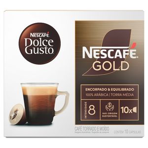 Café em Cápsula Torrado e Moído Nescafé Dolce Gusto Gold Caixa 80g 10 Unidades