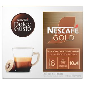 Café em Cápsula Torrado e Moído Nescafé Dolce Gusto Gold Caixa 60g 10 Unidades