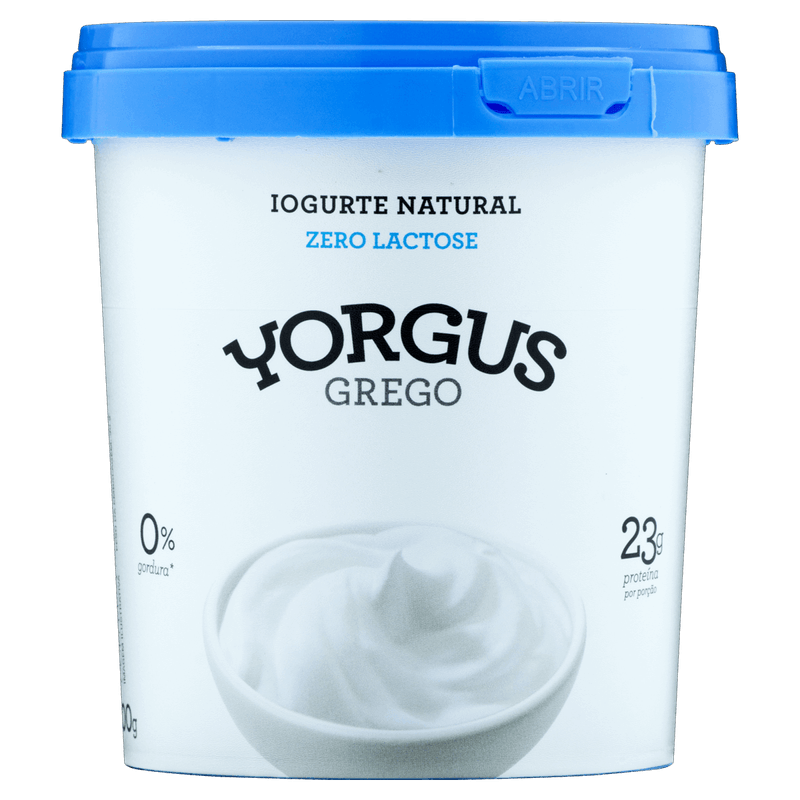 Iogurte Desnatado Grego Natural Zero Lactose Yorgus Pote 500g