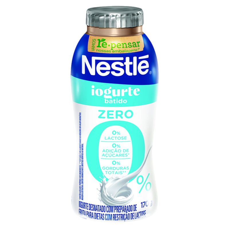 Iogurte Desnatado Batido Zero Lactose Nestlé Frasco 170g