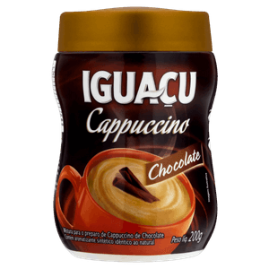 Cappuccino Solúvel Chocolate Iguaçu Pote 200g