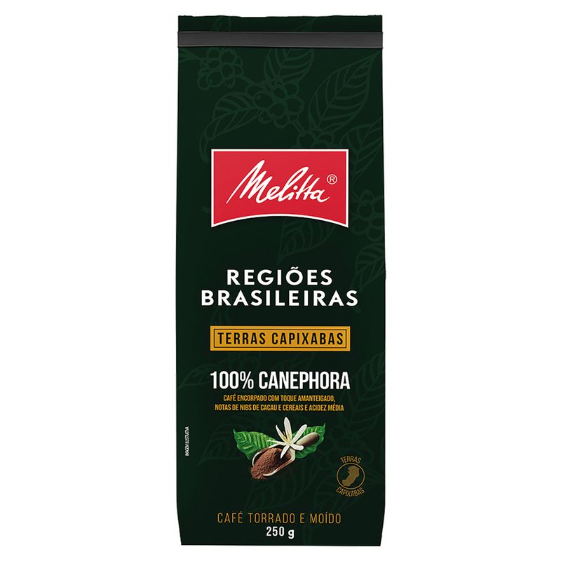 Café Torrado e Moído Terras Capixabas Melitta Regiões Brasileiras Pacote 250g