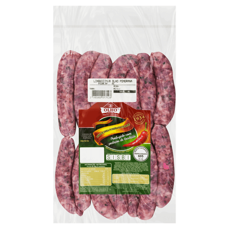 Linguiça Pomerana Picante Olho Kg